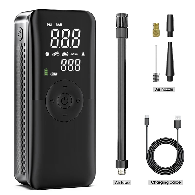 Roventa Smart Tire Inflator Pro — Digital Air Compressor for Cars, Bikes & Motorcycles
