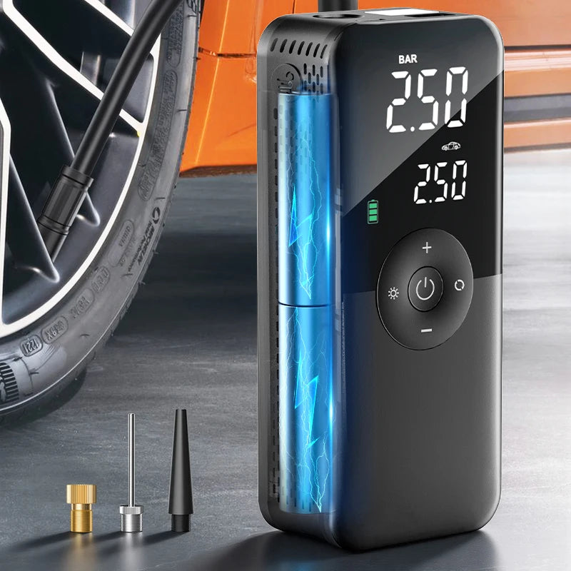 Roventa Smart Tire Inflator Pro — Digital Air Compressor for Cars, Bikes & Motorcycles